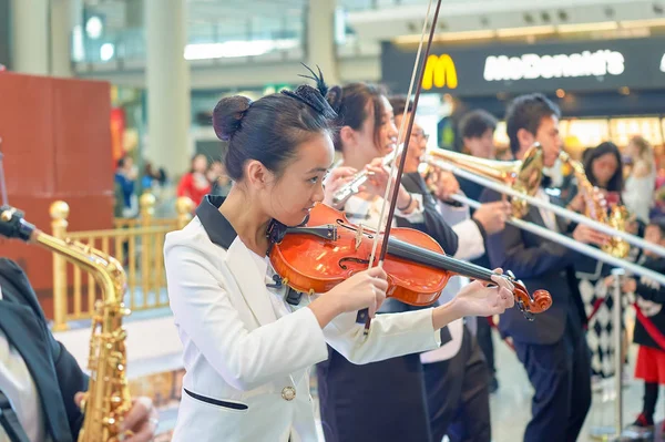 Hong Kong Dezembro 2015 Instrumental Flash Mob Hong Kong Interntational — Fotografia de Stock