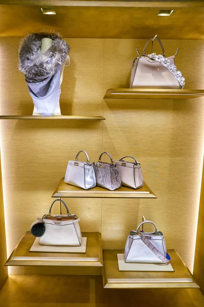 Milan Italy Circa November 2017 Fendi Bags Display Rinascente Rinascente — Stock Photo, Image