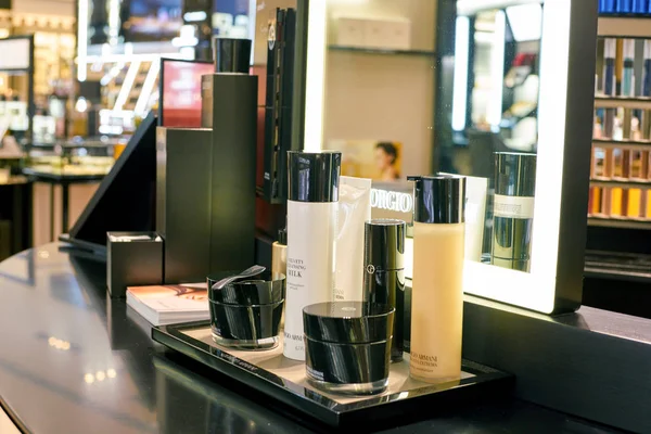 Roma Italia Circa Noviembre 2017 Giorgio Armani Productos Belleza Exhibición — Foto de Stock