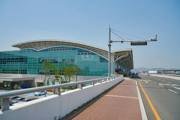 Busão Coréia Sul Circa Maio 2017 Aeroporto Internacional Gimhae Durante — Fotografia de Stock