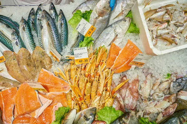 意大利罗马 2017年11月 在罗马的科纳德超市展出海鲜 — 图库照片