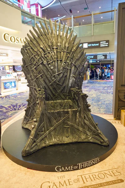 Singapore Circa April 2019 Iron Throne Berukuran Seumur Hidup Yang — Stok Foto