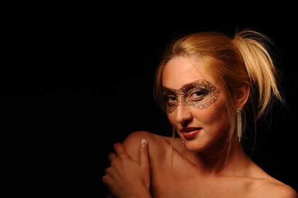 Femme avec art corporel facial — Photo
