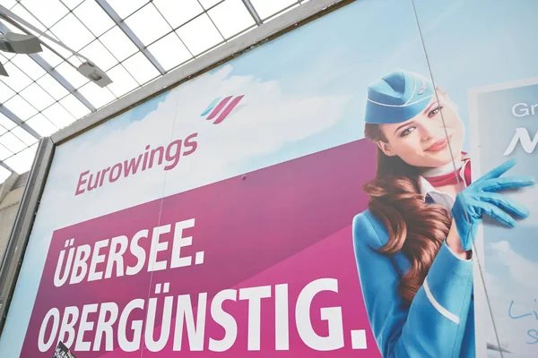 Διαφημιστική αφίσα Eurowings — Φωτογραφία Αρχείου