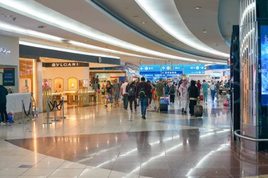 Dubai, Bae - Ocak 2019: Dubai Uluslararası Havaalanı iç çekimi. 