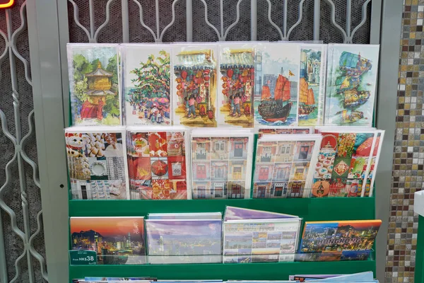 Postcards on display — Stock Photo, Image