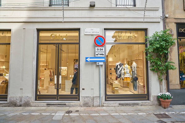 MILAN, ITALY - CIRCA NOVEMBER, 2017: shopfront of a Chloe shop in Milan.