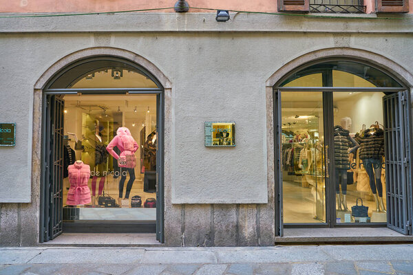 MILAN, ITALY - CIRCA NOVEMBER, 2017: shopfront of a shop in Milan.