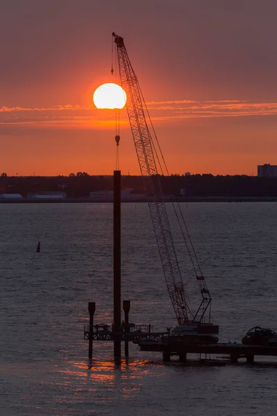 Cantiere Acqua Tramonto — Foto Stock