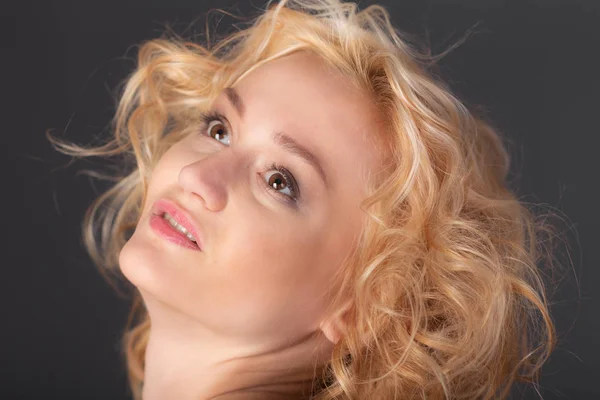 Studio Portrait Sensual Blonde Close — Stock Photo, Image