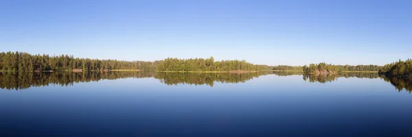 Panorama Forest Lake Calm Summer Day — Stock Photo, Image