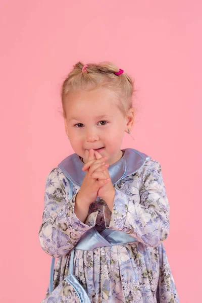 Studio Portrait Little Girl Dress — Stock Photo, Image