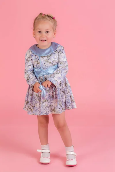 Studio Portrait Little Girl Dress — Stock Photo, Image