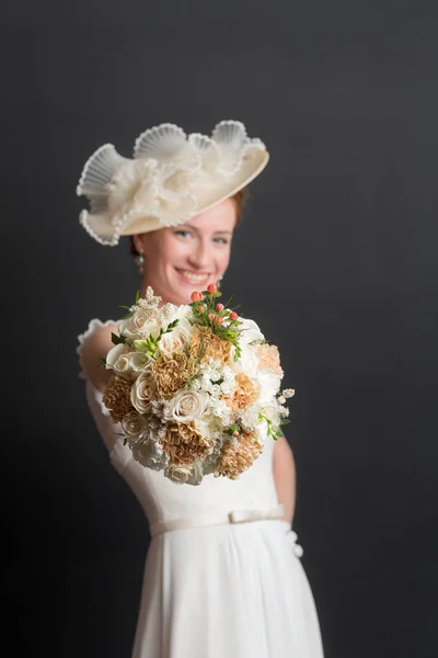 Retrato Una Novia Vestido Blanco — Foto de Stock