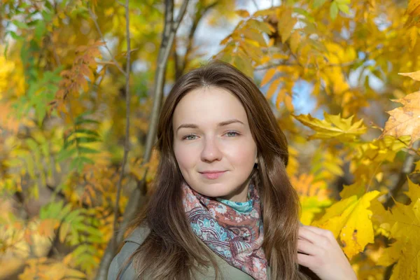 Portrait Une Fille Automne Park — Photo