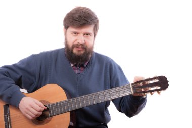 bir gitar tuning bir adam portresi