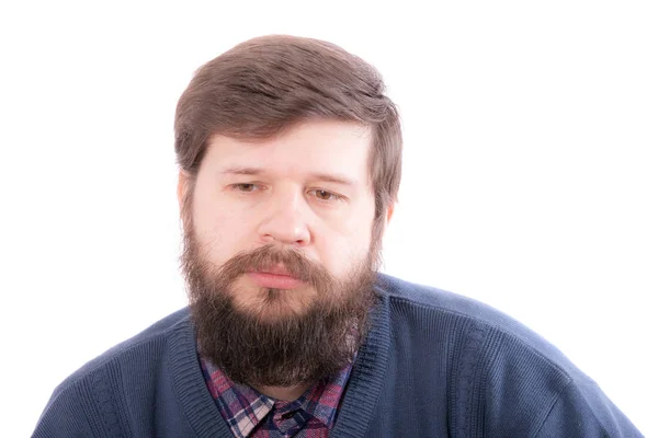 Retrato Estudio Hombre Con Barba — Foto de Stock