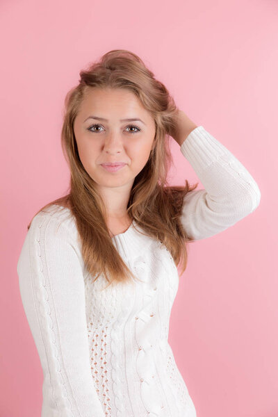 studio portrait of a beautiful young girl