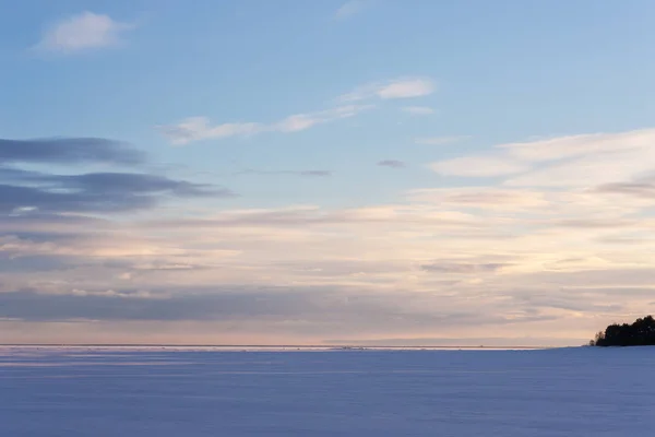 Liggend Bevroren Zee Avond — Stockfoto