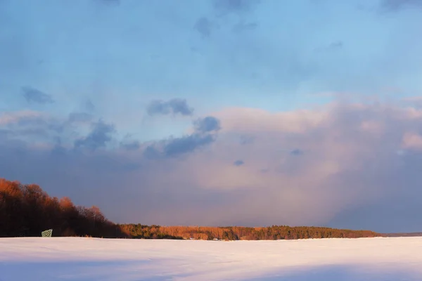 Landscape Frozen Sea Evening — Stock Photo, Image