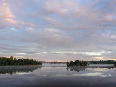 Sabah manzara orman Gölü yaz aylarında