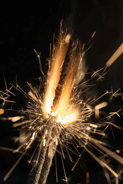 fire and sparks on a black background closeup