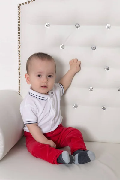 Boy on the couch — Stock Photo, Image