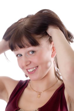 Gülümseyen bir kızın portresi