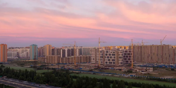 Dawn City Construction Site — Stock Photo, Image