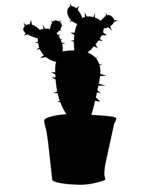 Silhouette of cactus — Stock Vector