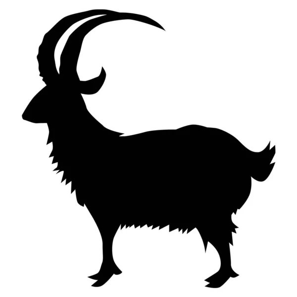 Silhouette of goat — Stock Vector