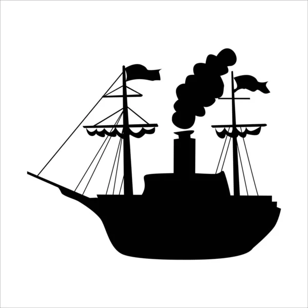 Sailing steam engine — Stock Vector