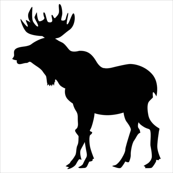 Silhouette of moose — Stock Vector