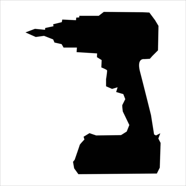 Silhouette of electric screwdriver — Stock Vector