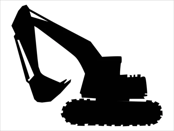 Silhouette of excavator — Stock Vector