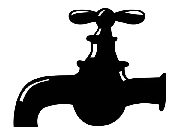 Silhouette du robinet — Image vectorielle