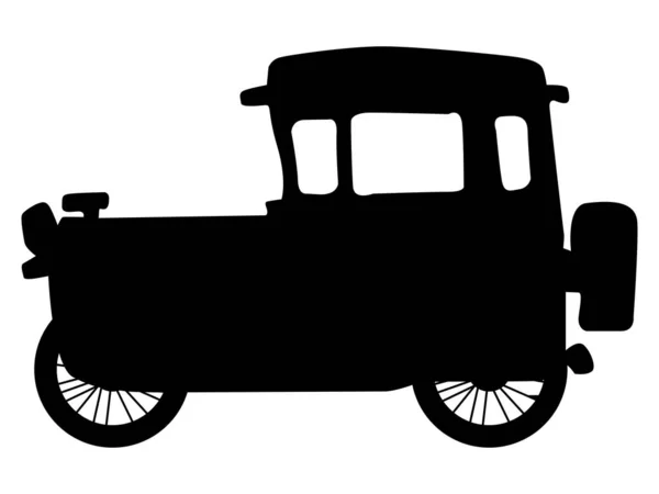 Silhouette of vintage car — Stock Vector
