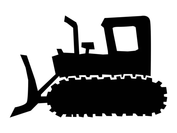 Silhouette of bulldozer — Stock Vector