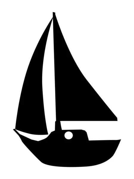 Silhuett av yacht — Stock vektor