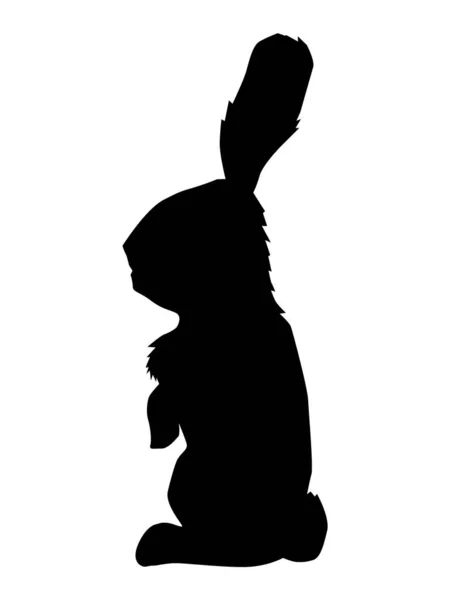 Силуэт кролика — стоковый вектор