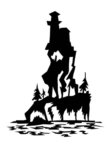 Silhouette du château — Image vectorielle