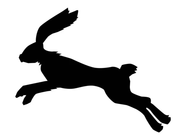 Силуэт прыгающего зайца — стоковый вектор