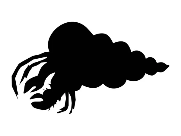 Silhouette de crabe-soldat — Image vectorielle
