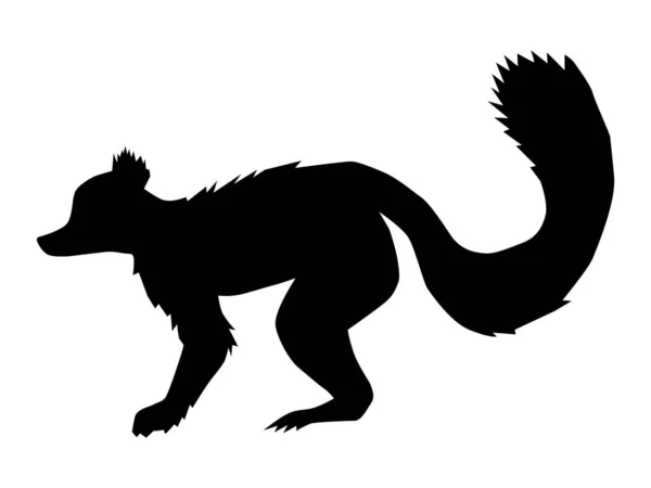 Silhouette eines Lemurs — Stockvektor