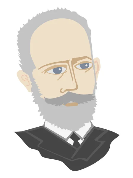 Pyotr Tchaikovsky ünlü besteci — Stok Vektör