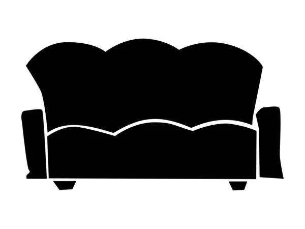 Вектор силует диван — стоковий вектор