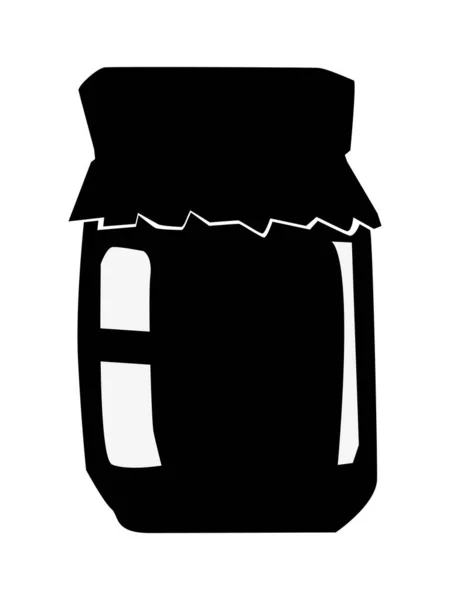 Silhouette of jar of jam — Stock Vector