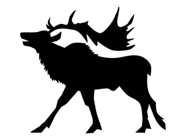Silhouet van Caribou — Stockvector