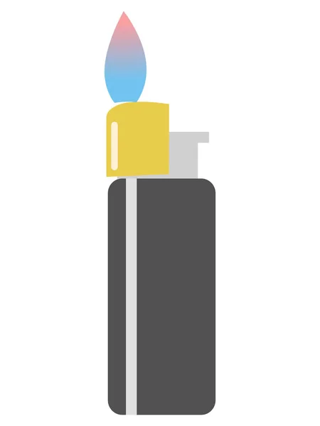 Illustration vectorielle du briquet à cigarette avec flamme — Image vectorielle