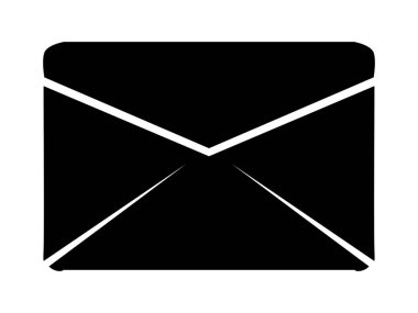 Zarfın vektör silueti. Ofis, iş, iletişim motifleri